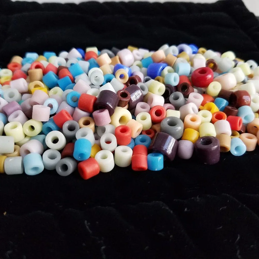 300+ Czech Glass BEADS vintage ASSORTED COLORS Mixed Pony 6 mm & Crow 9 mm